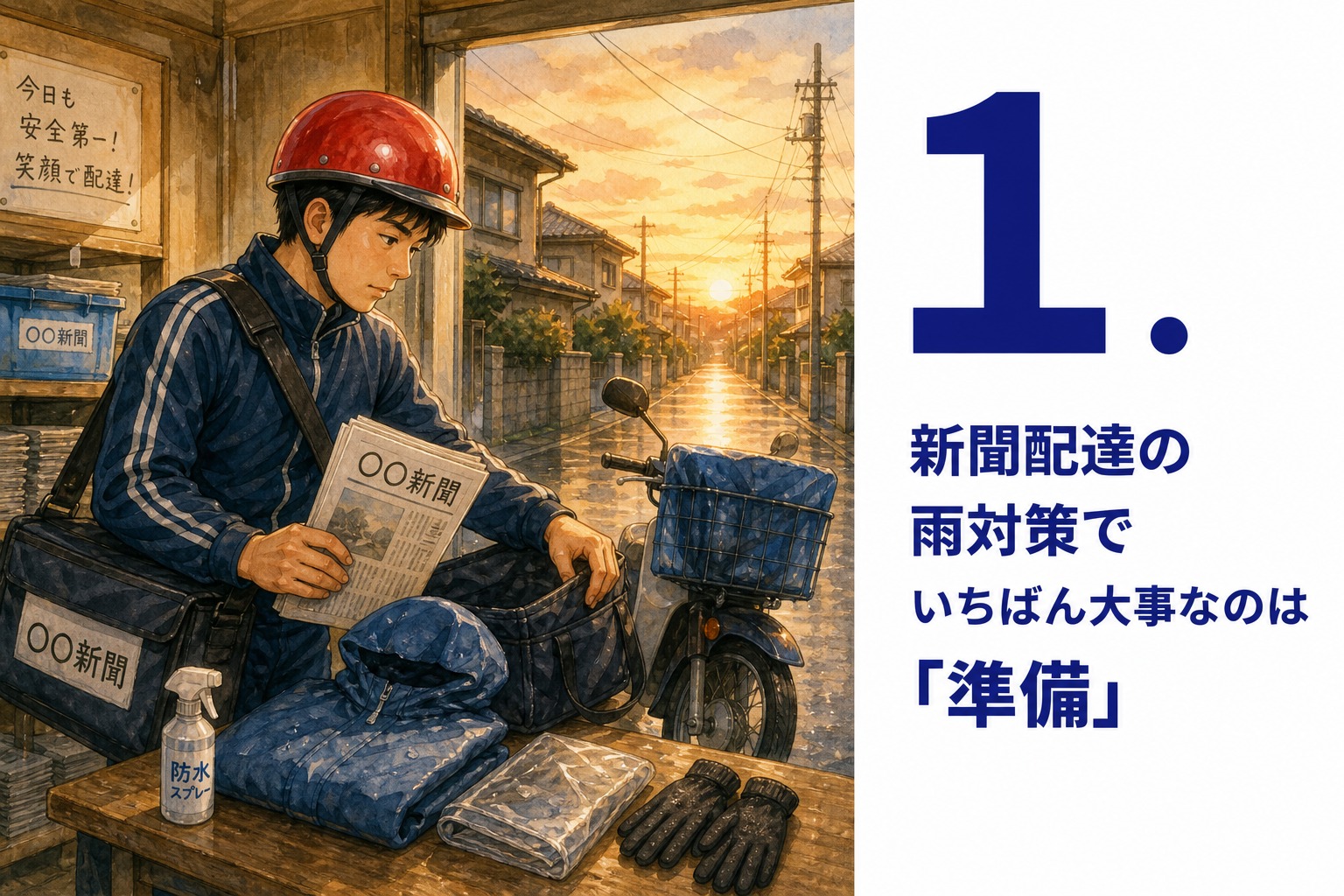 1. 新聞配達の雨対策でいちばん大事なのは「準備」