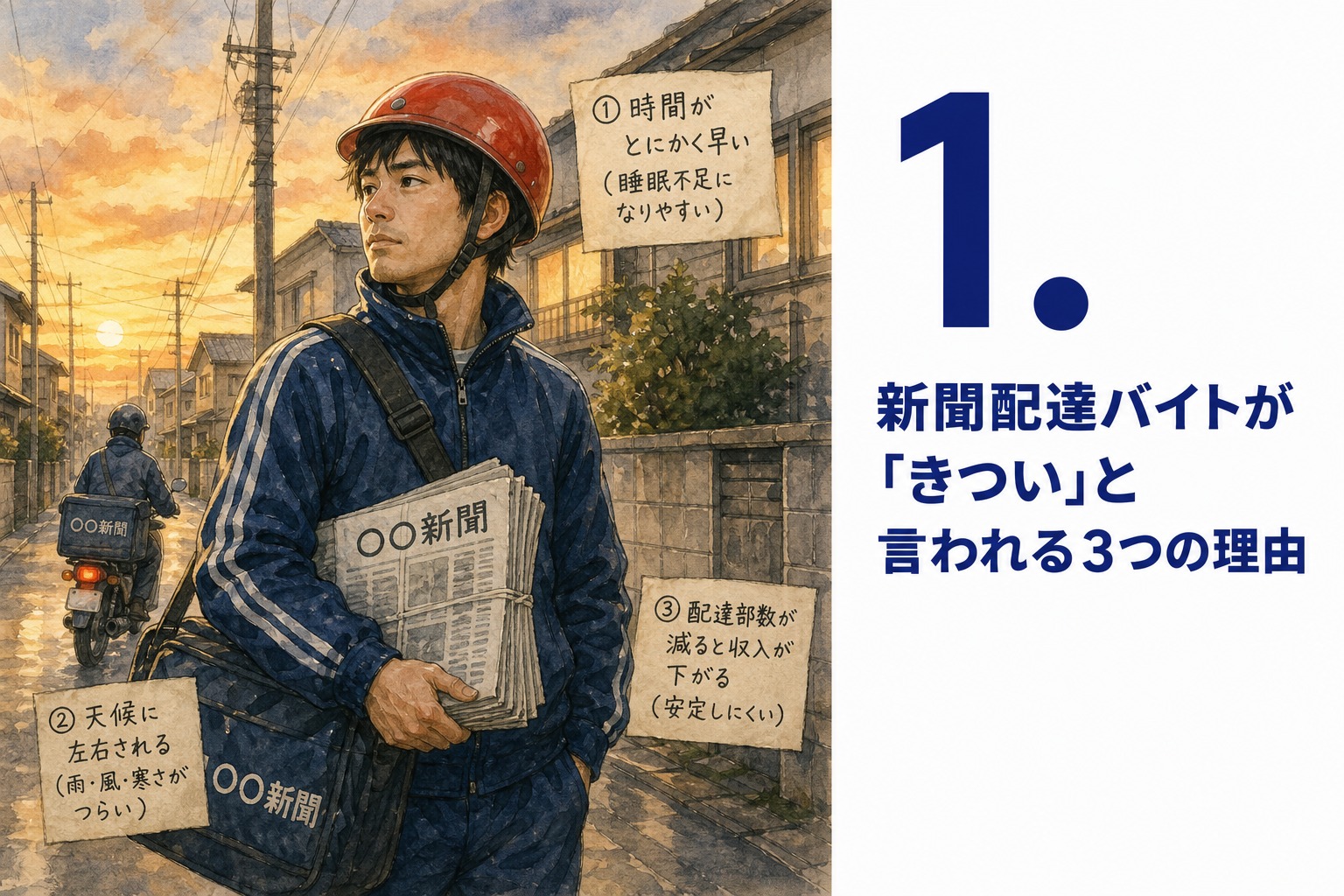 1. 新聞配達バイトが「きつい」と言われる3つの理由