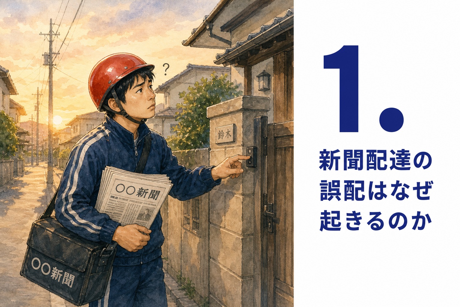 1. 新聞配達の誤配はなぜ起きるのか