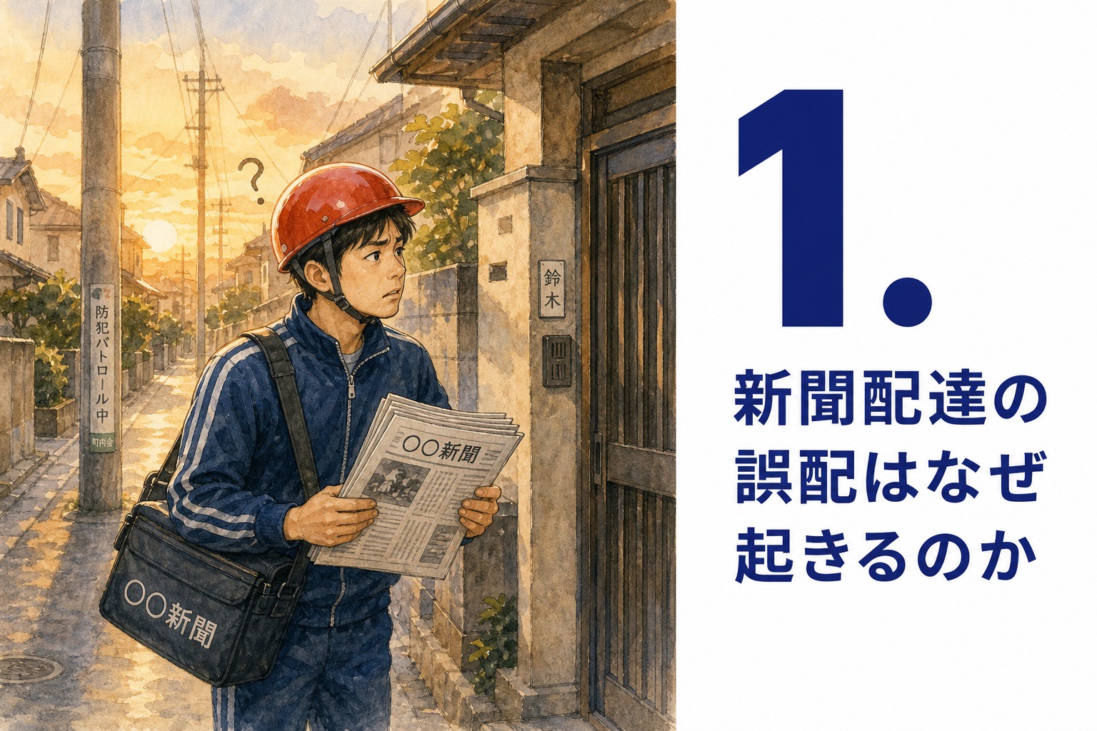 1. 新聞配達の誤配はなぜ起きるのか