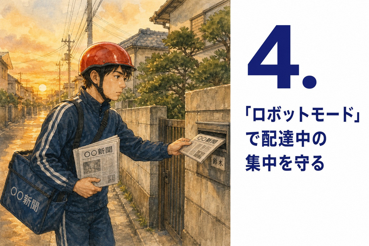 4. 「ロボットモード」で配達中の集中を守る
