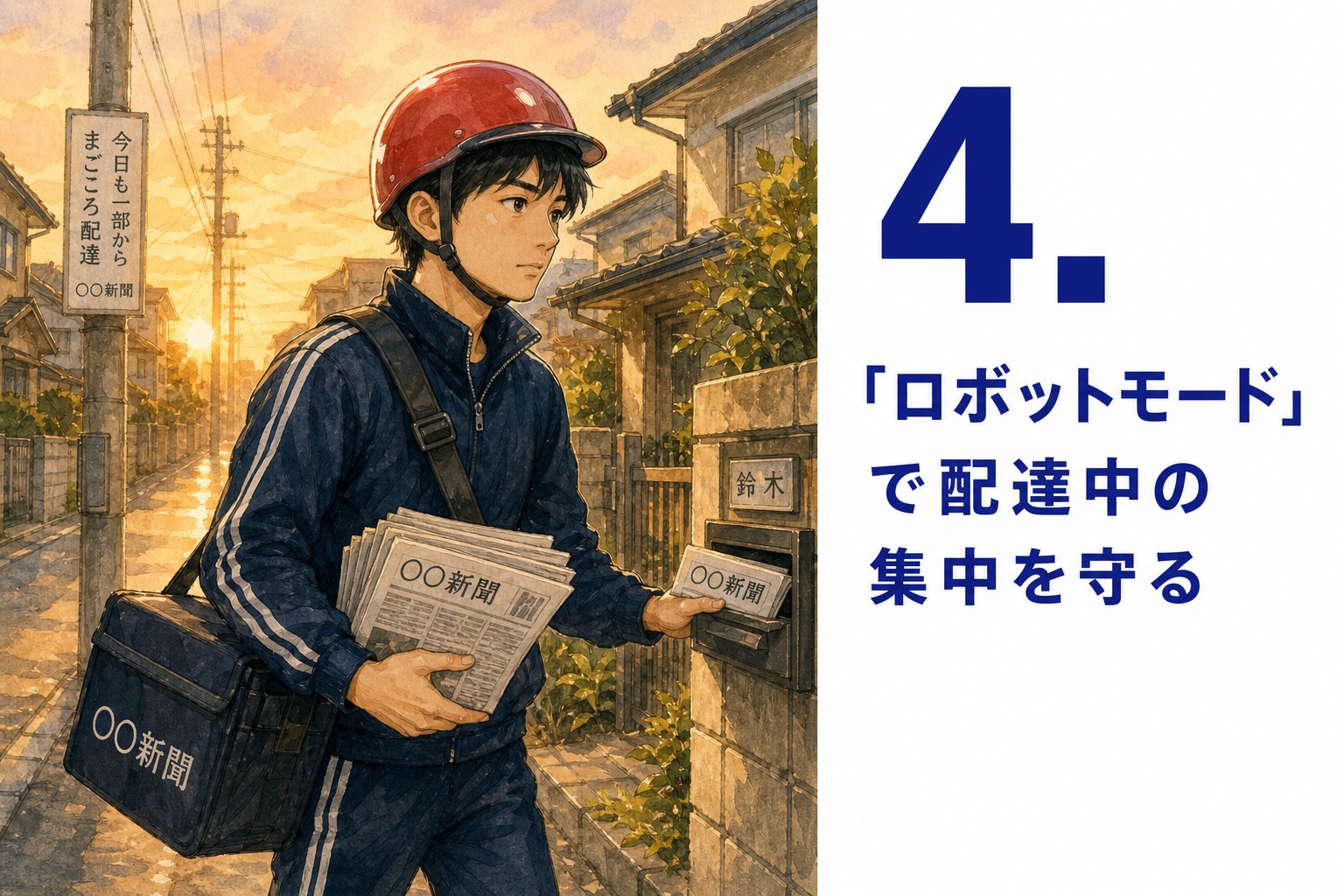 4. 「ロボットモード」で配達中の集中を守る