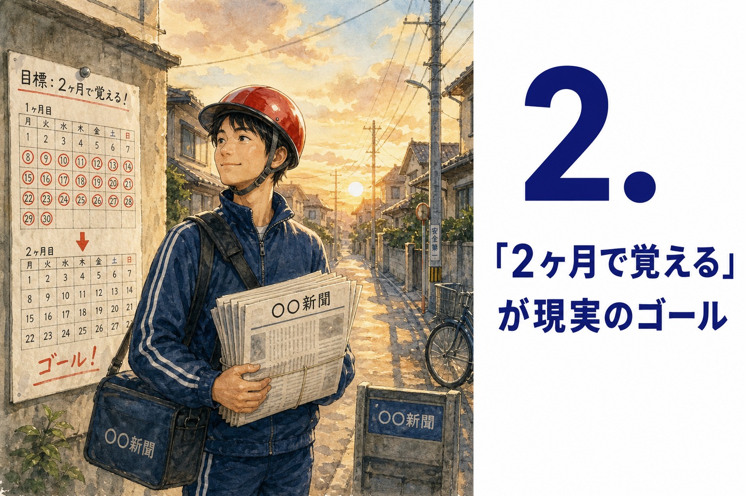 2. 「2ヶ月で覚える」が現実のゴール