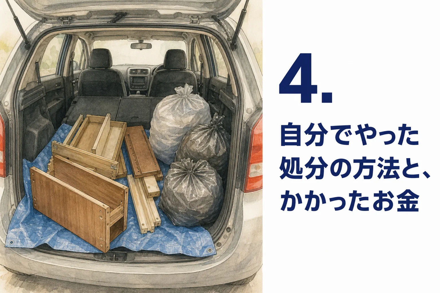 4. 自分でやった処分の方法と、かかったお金