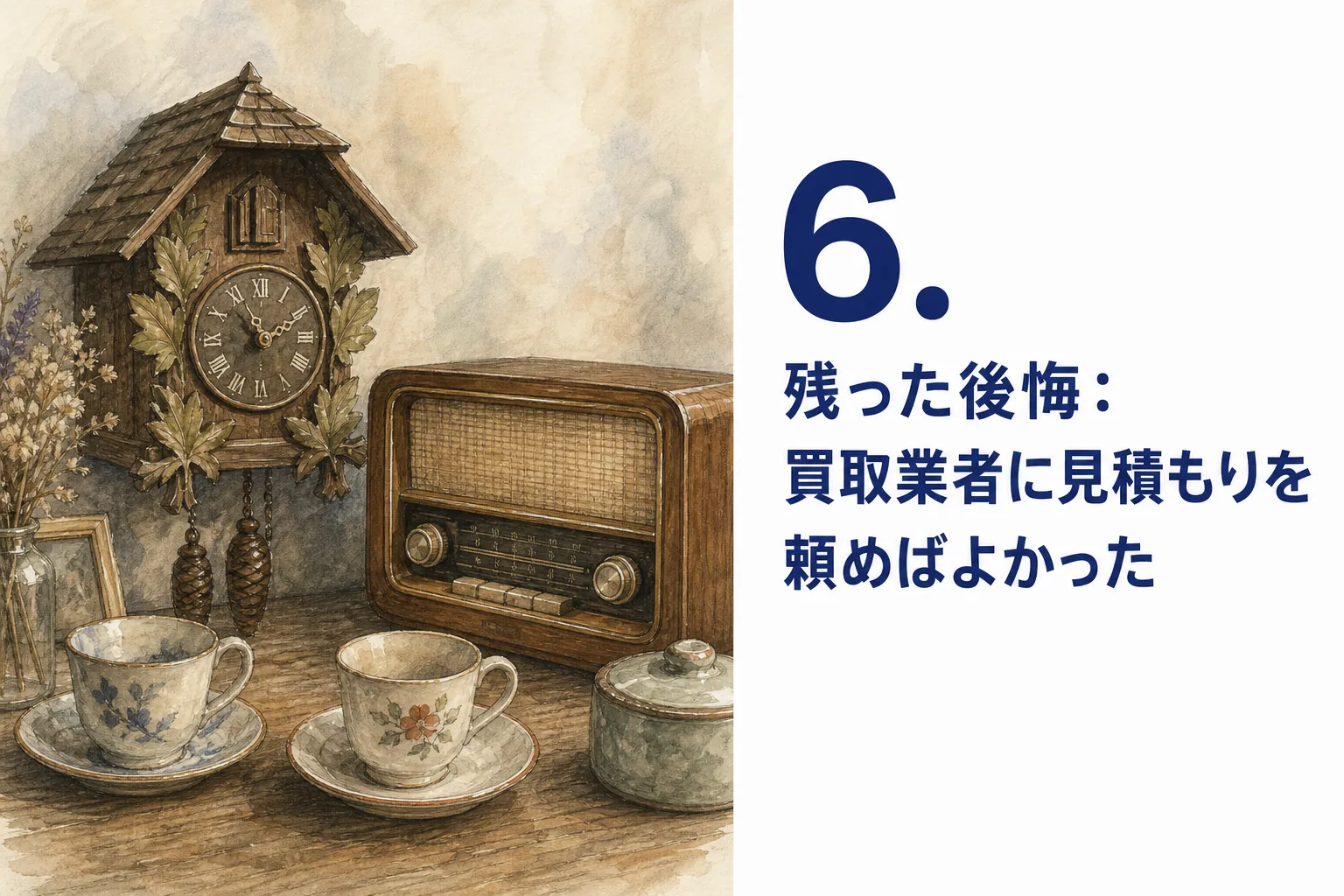 6. 残った後悔：買取業者に見積もりを頼めばよかった